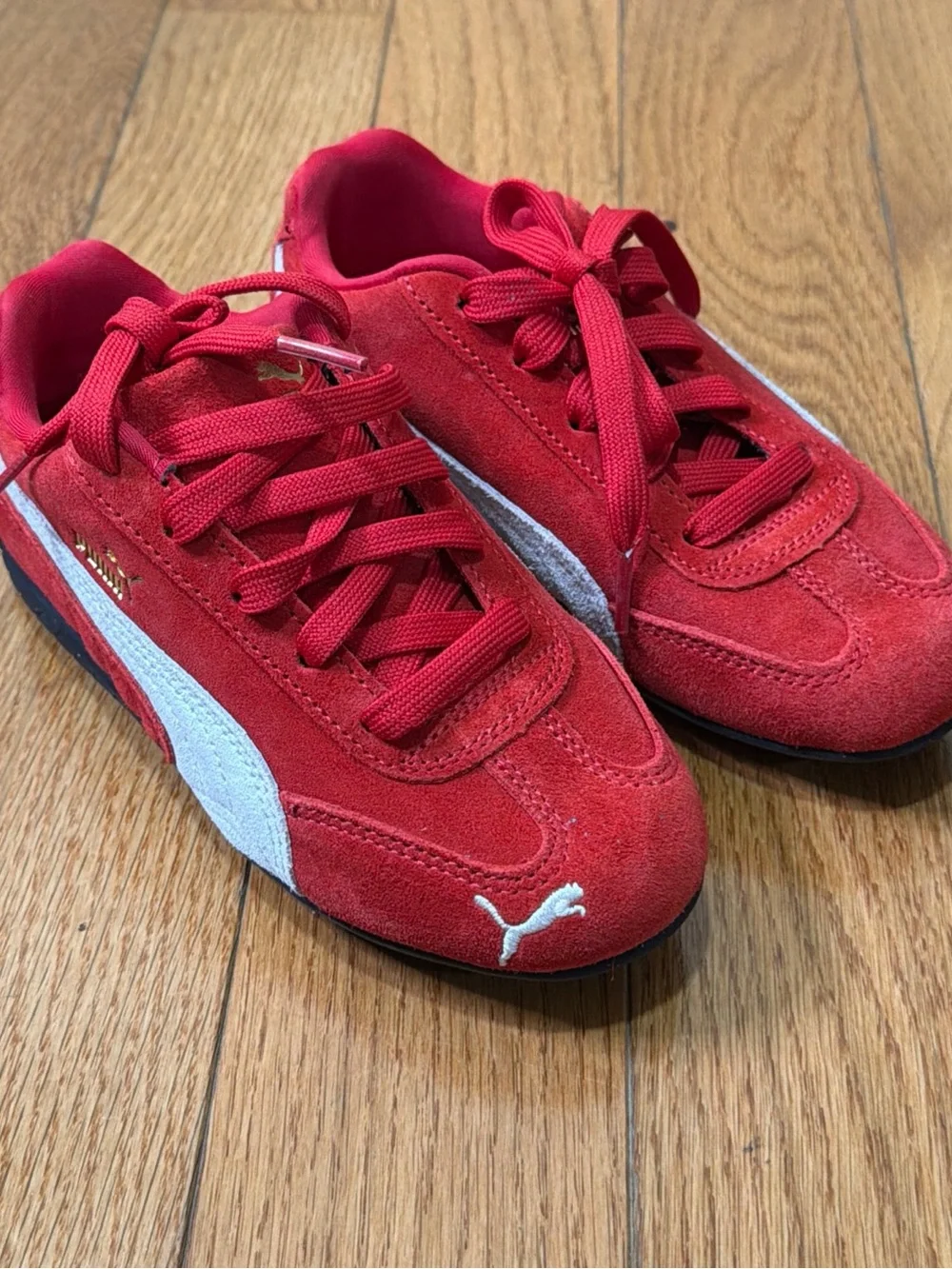 Kid Size 1C PUMA Speedcat OG Athletic Shoe -Red / White.